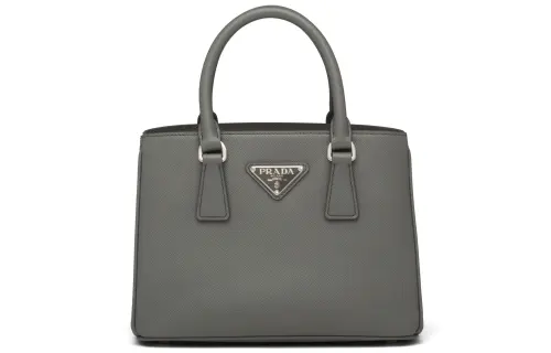 PRADA Leather Handbag Women's Slate Gray