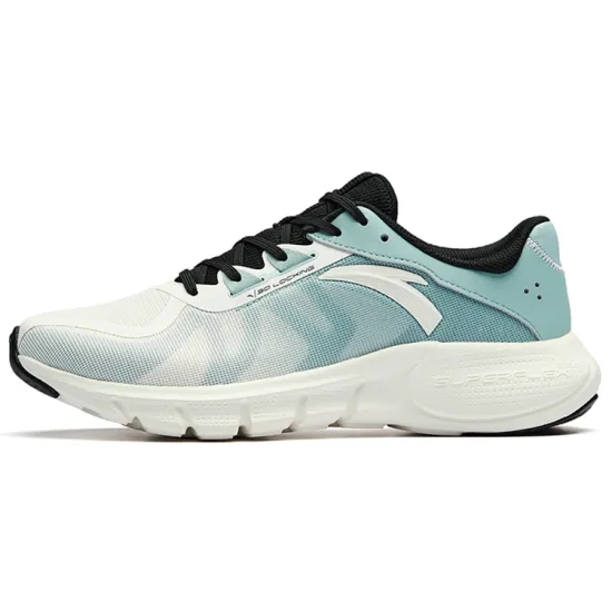 ANTA Running Shoes Men Low-Top Ivory White/Smoke Blue/Black