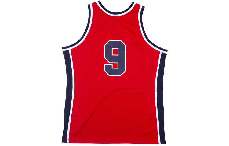 Mitchell Ness Basketball Jerseys Men’s Red Moderate Straight Fit