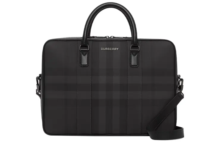Burberry Leather Briefcase, Shoulder Bag, Crossbody Bag, Handbag Men's Black