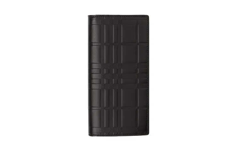 Burberry Leather Long Wallet, Card Holder, Wallet Men's Black