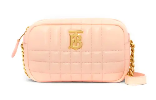 Burberry Lola Bag Lambskin Camera Bag, Handheld, Shoulder Bag, Crossbody Bag Mini Women's Peach Pink