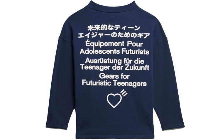 Мужское худи adidas originals x HUMAN MADE Logo (темно-синий) — фото 2
