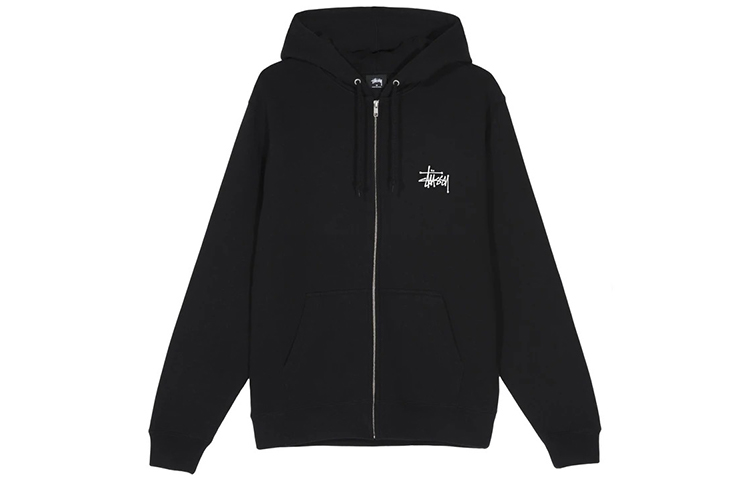 Худи Stussy BASIC ZIP HOOD (черное) — фото 10