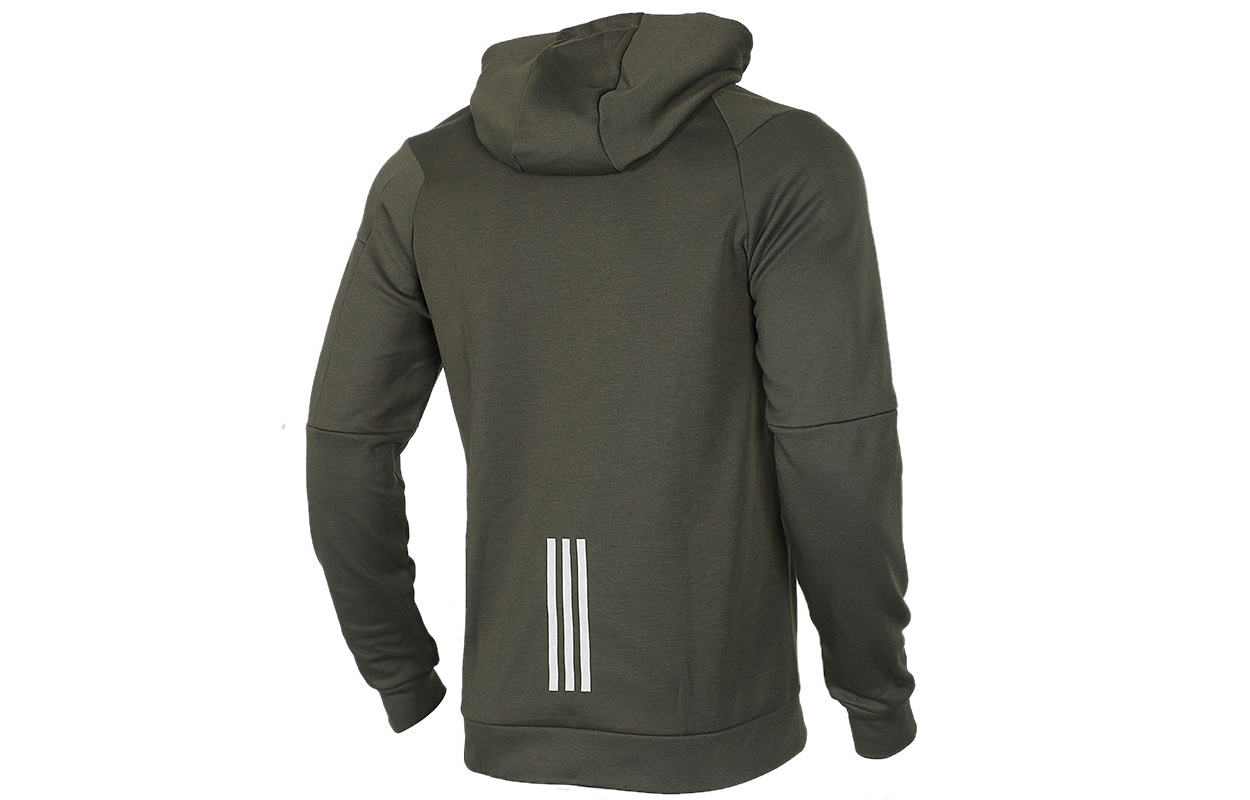 Мужское худи adidas neo M CS RFL BR HDY (зеленое) — фото 2