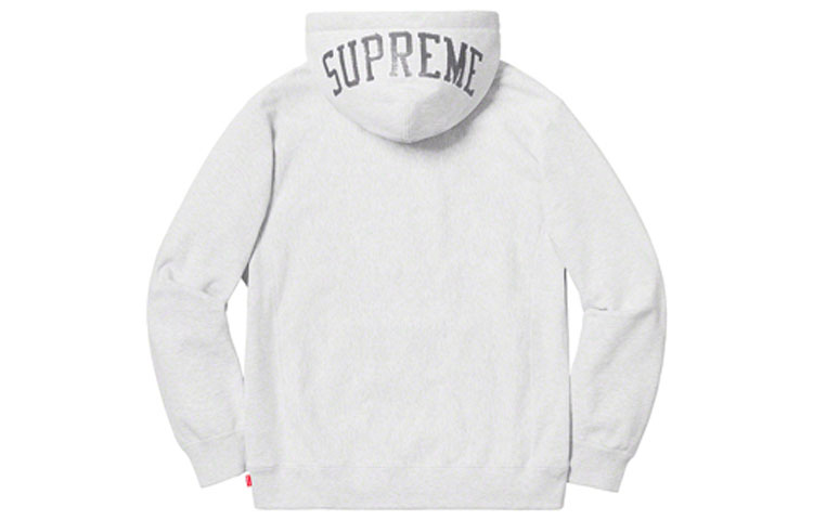 худи Supreme SS19 Sequin Arc Hooded Sweatshirt AshGrey logo (серая) — фото 2