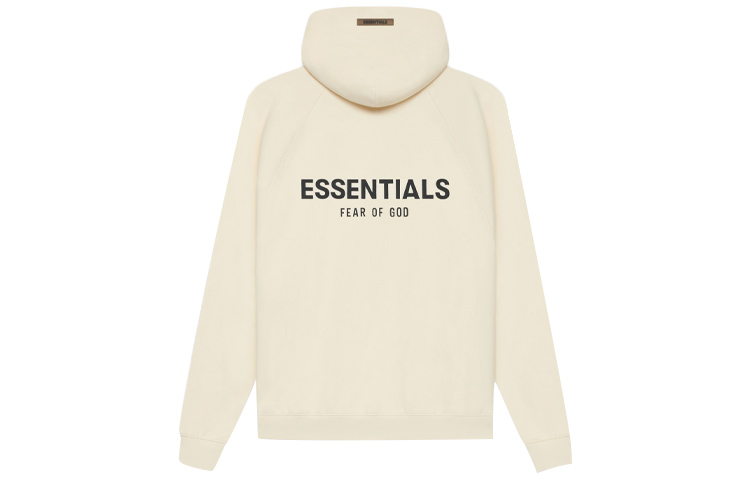 Fear of God Essentials SS21 Pull-Over Hoodie ButtercreamCream Logo