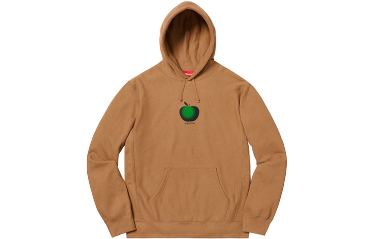 Supreme SS19 Apple Hooded Sweatshirt Brown logo