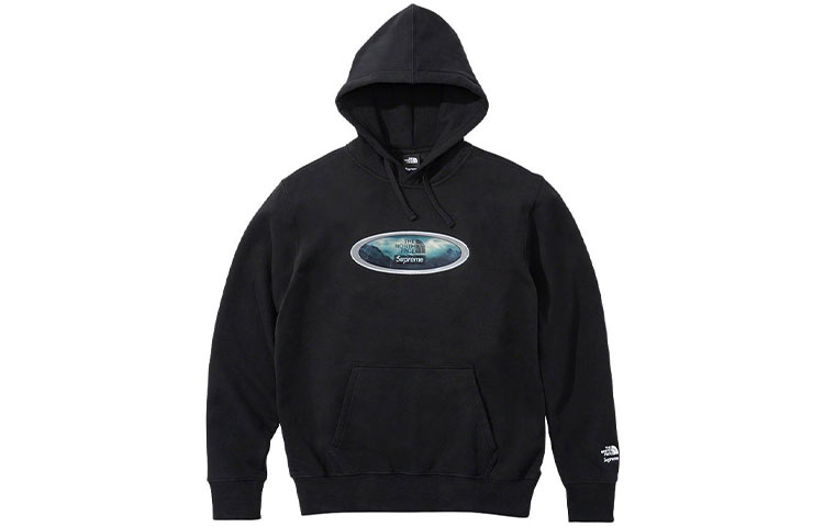 Supreme Week 9 x THE NORTH FACE Lenticular Mountains Hooded Sweatshirt Logo