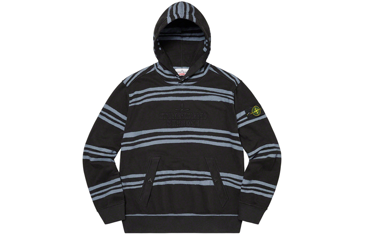 Supreme x Stone Island Warp Stripe Hooded Sweatshirt — купить