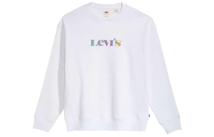 Levi's Crew Neck Fitted Regular Long Sleeved Sweatshirt Men's White