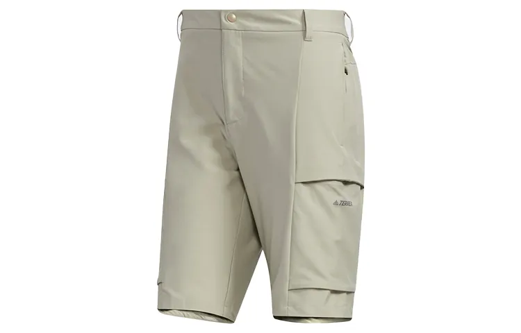 Adidas Casual Shorts Men's Leather Gray Moderate Straight Fit Pants