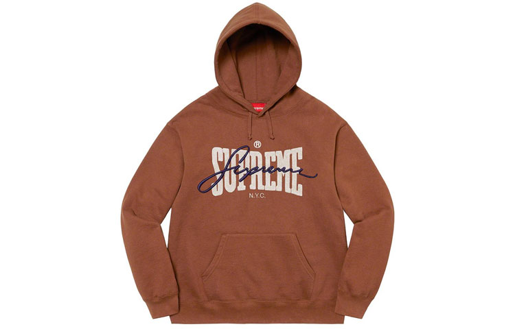 Supreme SS22 Week 5 Embroidered Chenille Hooded Sweatshirt