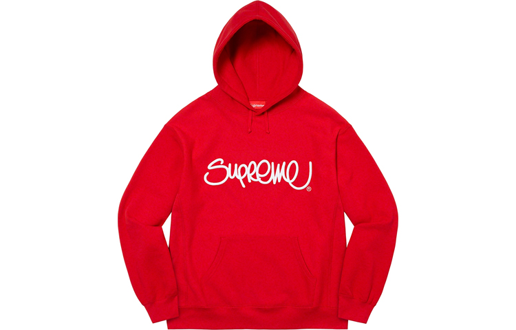 Supreme SS22 Week 2 Raised Handstyle Hooded Sweatshirt