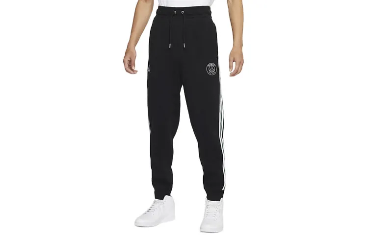 Jordan Knitted Sweatpants Men's Black Moderate Cuffed Pants