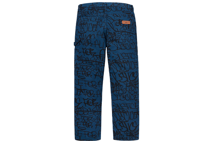 Штаны Supreme FW18 Comme des Garcons SHIRT Canvas Painter Pant Navy (морской синий) — фото 2