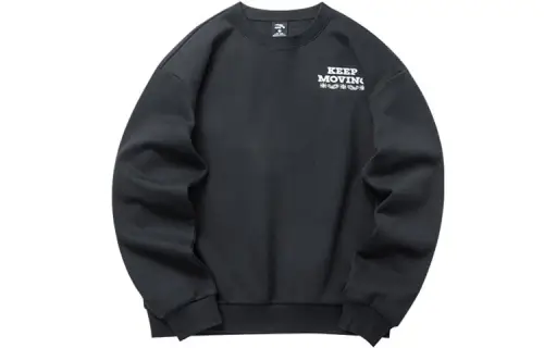 ANTA Life Collection Sweatshirts Unisex Black Crew Neck Moderate Regular
