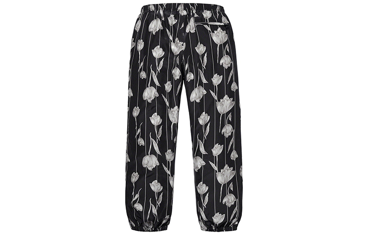Штаны Supreme SS19 Floral Silk Track Pant (черные) — фото 2