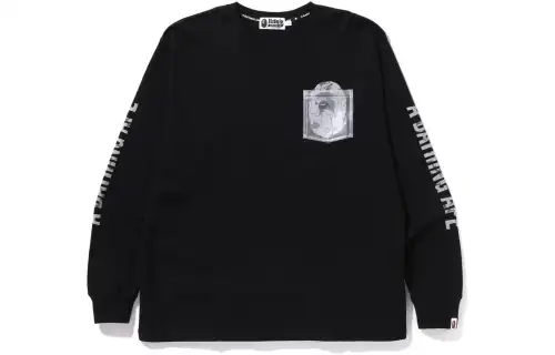 Bape Reflective Solid Camo Ape Head Relaxed Fit Pocket L/S Tee