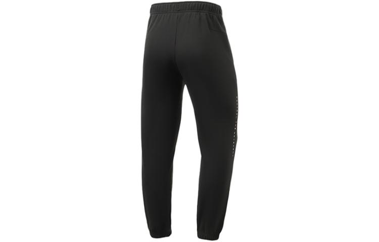 Li Ning Solid Color Elastic Cuff Fleece Lined Sports Pants Men’s Black