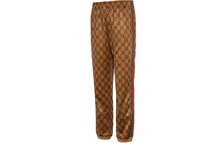 Мужские штаны Gucci FW18 GG (коричневые) — фото 3