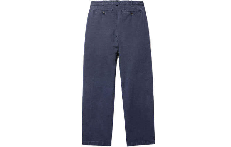 Штаны NOAH Double Pleat Herringbone Trouser (серые) — Синий — фото 2