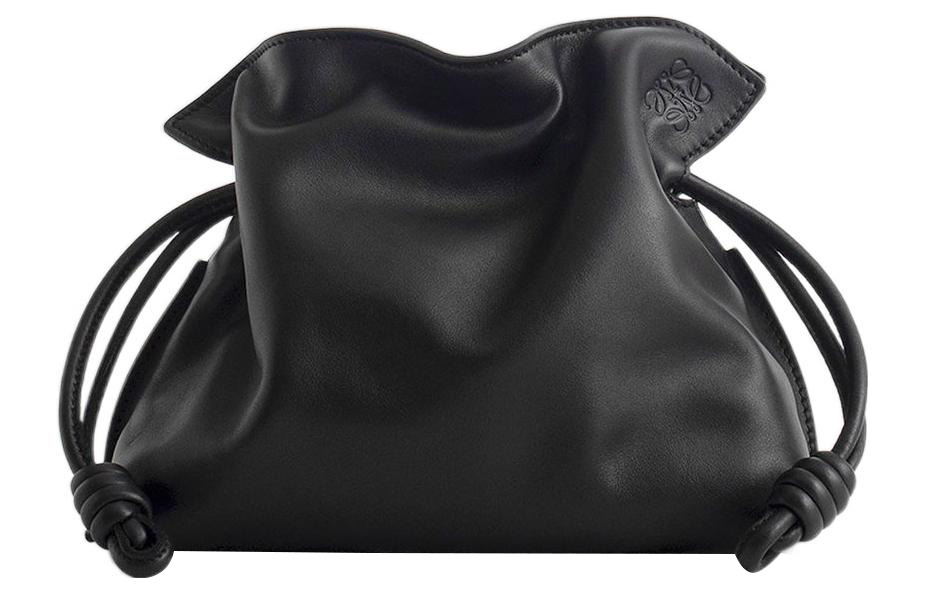 LOEWE Flamenco Napa Calf Leather Clutch Mini Women's Black