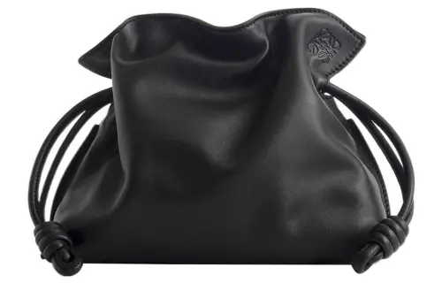 LOEWE Flamenco Napa Calf Leather Clutch Mini Women's Black