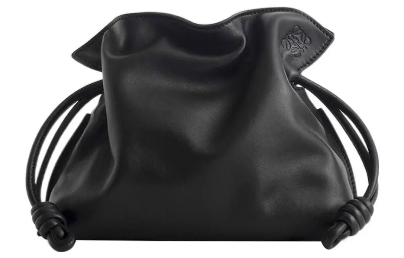 LOEWE Flamenco Napa Calf Leather Clutch Mini Women's Black