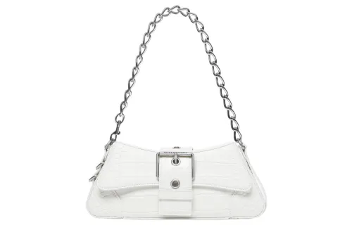 Balenciaga Lindsay Cow Leather Shoulder Bag Small Women's Ecru