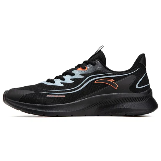 ANTA Running Shoes Men Low-Top Black Blue/Orange