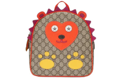 GUCCI Canvas Backpack Kids' Red & Yellow & Ebony