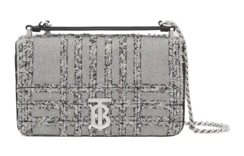 Burberry Lola Bag Acupuncture Cotton Canvas Crossbody Bag, Shoulder Bag Women's Gray