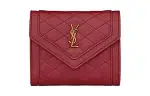 SAINT LAURENT GABY Quilting Sheepskin Wallet Women's Brick Red