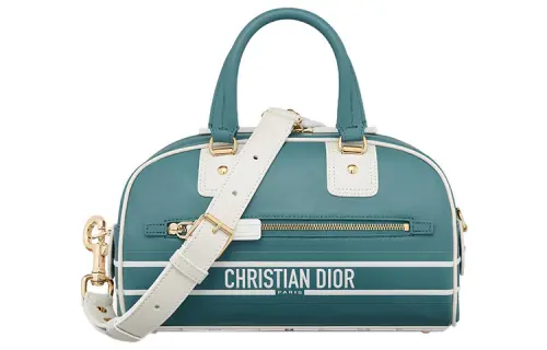 DIOR Vibe Cow Leather Handbag Small Women's Sky Blue