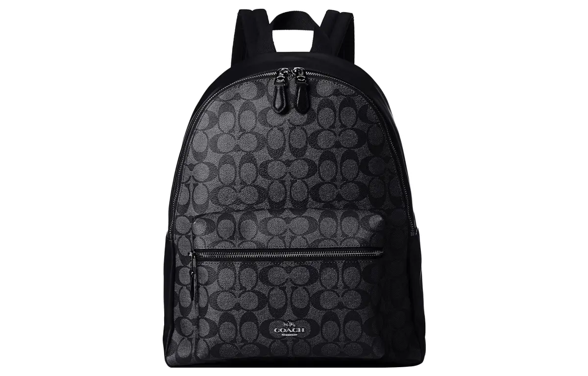 COACH Charlie Coated Canvas Backpack Large Unisex Black