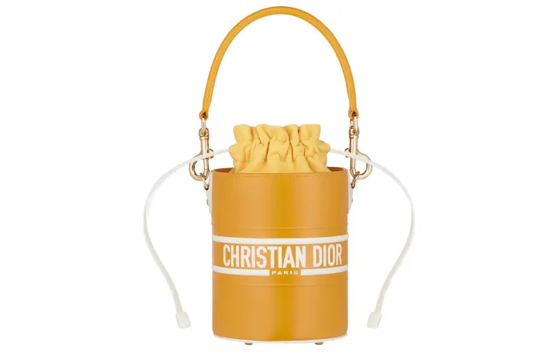 DIOR Smooth Cow Leather Shoulder Bag, Crossbody Bag, Handbag Small Women's Yellow