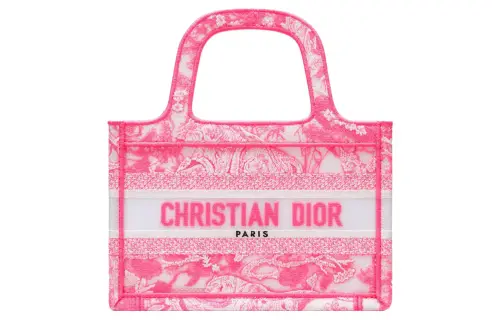 DIOR BookTote Canvas Tote Shoulder Bag, Crossbody Bag, Handbag Mini Women's Neon Pink