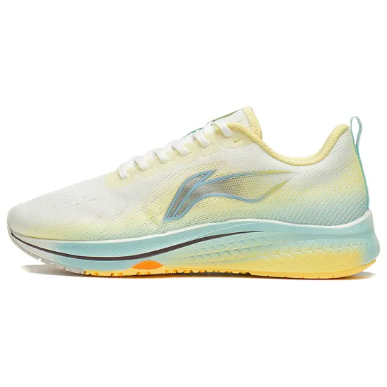 LiNing Red Hare 5 Cushioned Anti-Slip Wear-Resistant Breathable Lightweight Low-Top Running Shoes Women's White Yellow