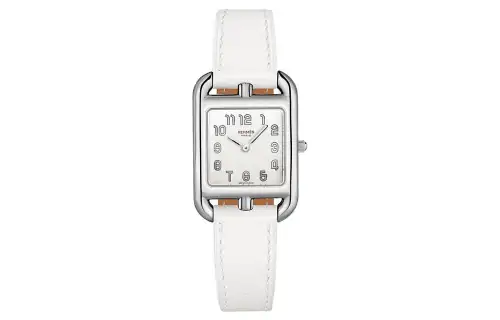 HERMES Cape Cod Wrist Watches Quartz Movement Genuine Leather Strap White Dial Women's Watch