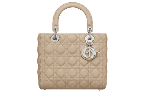 DIOR Lady Dior Grain Cow Leather Handbag, Shoulder Bag, Crossbody Bag, Handbag Medium Women's Khaki