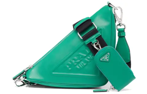 PRADA Triangle Leather Shoulder Bag Mango