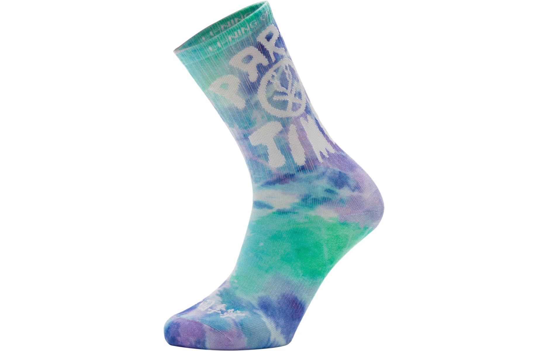 Li Ning Knee High Socks Unisex Blue Purple All Over Print