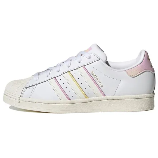 Adidas Originals Superstar Series Skateboard Shoes Women's Low-top White/laser Violet