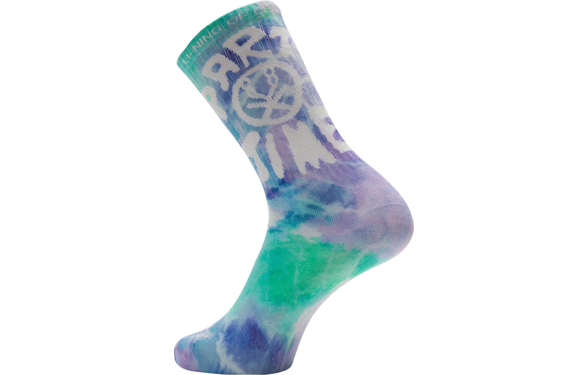 Li Ning Knee High Socks Unisex Blue Purple All Over Print
