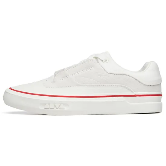 ANTA Ao Li Skateboard Shoes Women's Low-Top Ivory White/Classic Red