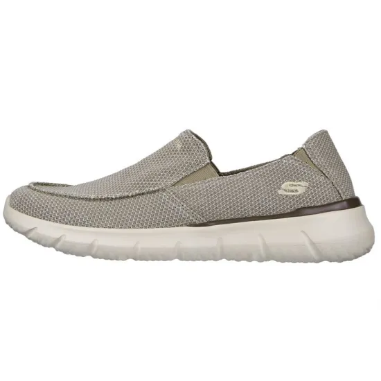Skechers Del Retto Malvern Cushioning Anti Slip Wear Resistant Breathability Low Top Casual Shoes Men's Taupe