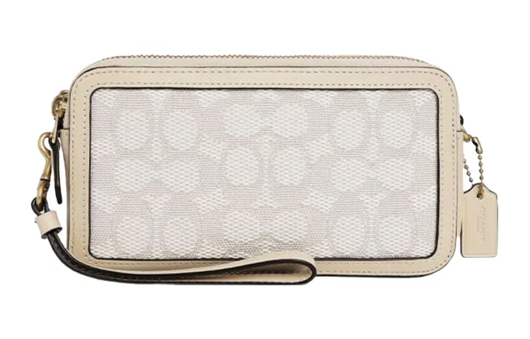 COACH Kira Fabric With Cow Leather Camera Bag, Shoulder Bag, Crossbody Bag Small Women's White
