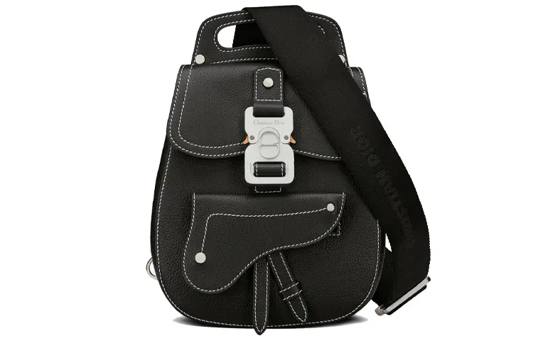 DIOR Gallop Grained Calfskin Shoulder Bag Men's Black