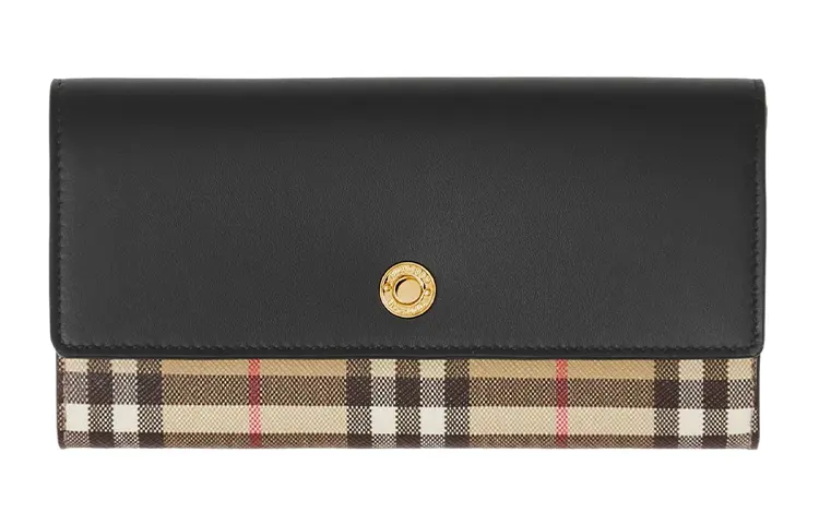 Burberry Cotton Blend Polyurethane Wallet Regular Women's Black